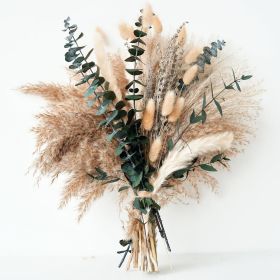 Green Pampas Grass Boho Bouquet Exquisite Lavender and Eucalyptus Dried Flower Arrangements for Western Boho Decor Rustic Flowers for Your Bohemi