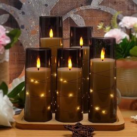 Flameless LED Candles with Timer 5 Pc Flickering Flameless Candles for Romantic Ambiance and Home Decoration Stable Acrylic Shell with Embedded S