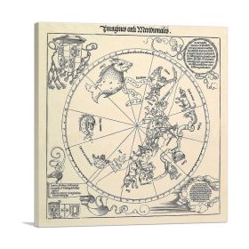 The Celestial Globe-Southern Hemisphere 1515 (Type: Standard Framed Canvas Print, size: 16" x 16" / 42cm x 42cm (approx))